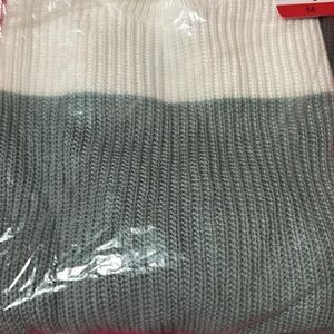 Gray and White Knit Sweater